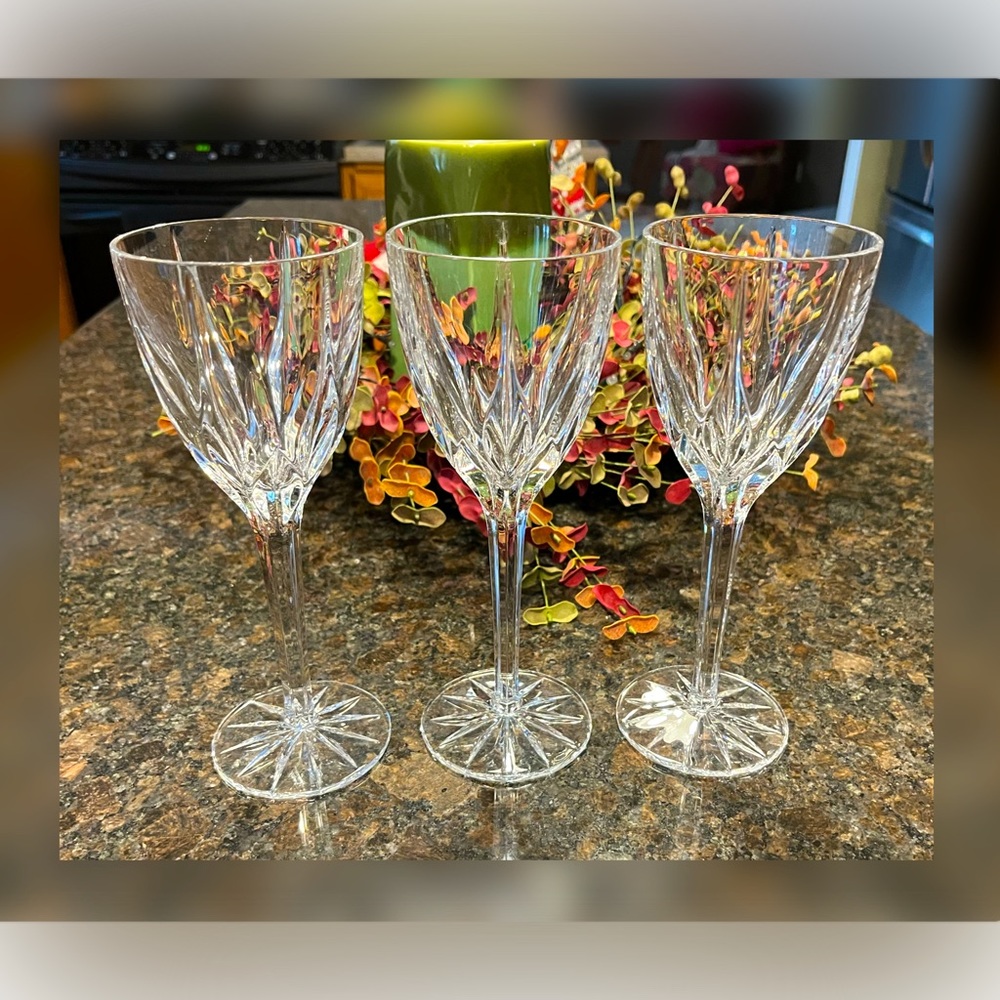 Trio of Crystal Wine Glasses